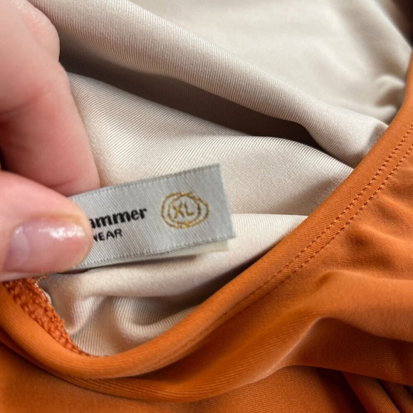 Mimi Hammer swimwear one piece swimsuit low back cognac size XL NWOT - Picture 9 of 10